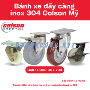 Bánh xe đẩy càng inox